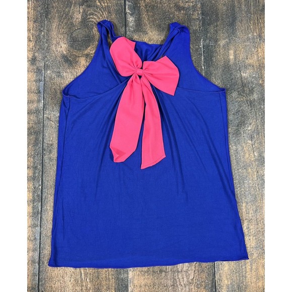 Dollys Bow Anna Princess Women’s Tank Top Size Medium, Blue With Pink Bow! - Picture 4 of 6